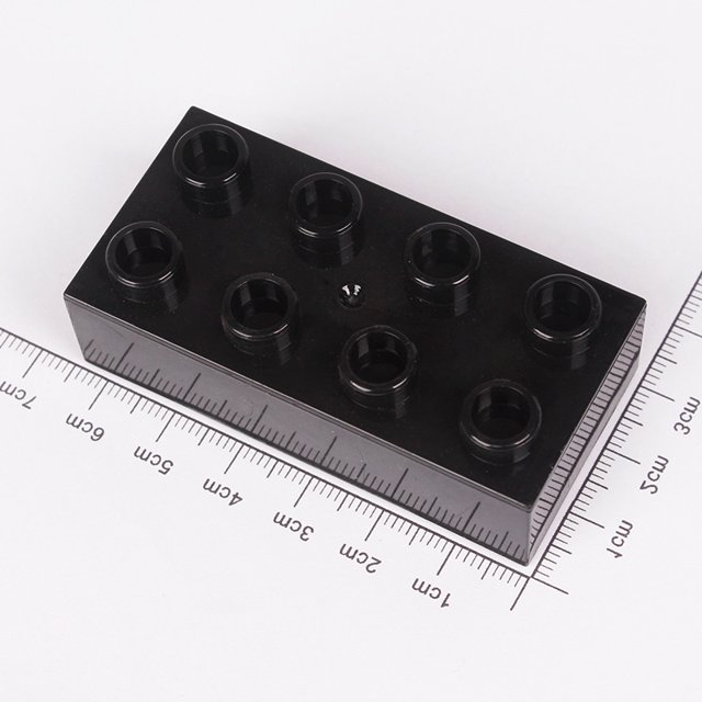 Bloques de construcción de partículas grandes de plástico para jardín de infantes de 2 x 4 de espesor y 8 agujeros, accesorios a granel, piezas de juguete