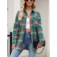 thumbnail image 4 of Charmo Womens Button Down Flannel Shirts Long Sleeve Plaid Shackets Business Casual Blouse Top, 4 of 7