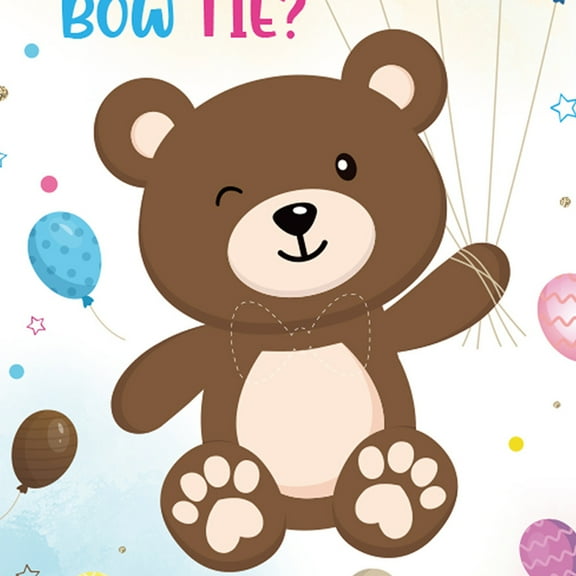 Phenofice 1 Set Gender Reveal Game Interactive Bear Shape Coated Paper Wall Mountable Party Supplies