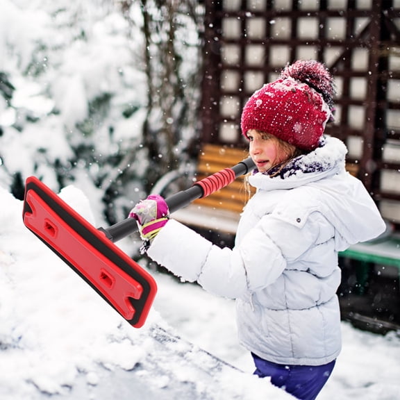 HONMEET Red  1 Set Ice Scraper Snow Brush for Car Windshield Frost Cleaning Tool Winter 35.8×12.3×4.9in