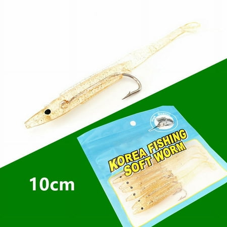 Sea fishing Luya bait with hook eel 10cm/2.5G T tail soft bait soft insect bait bionic bait Cieatiam