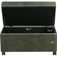 thumbnail image 5 of 32" Faux Suede Storage Ottoman Bench with Wheel, Rectangle Foot Rest Stool for Living Room, Bedroom, Entryway, 5 of 9