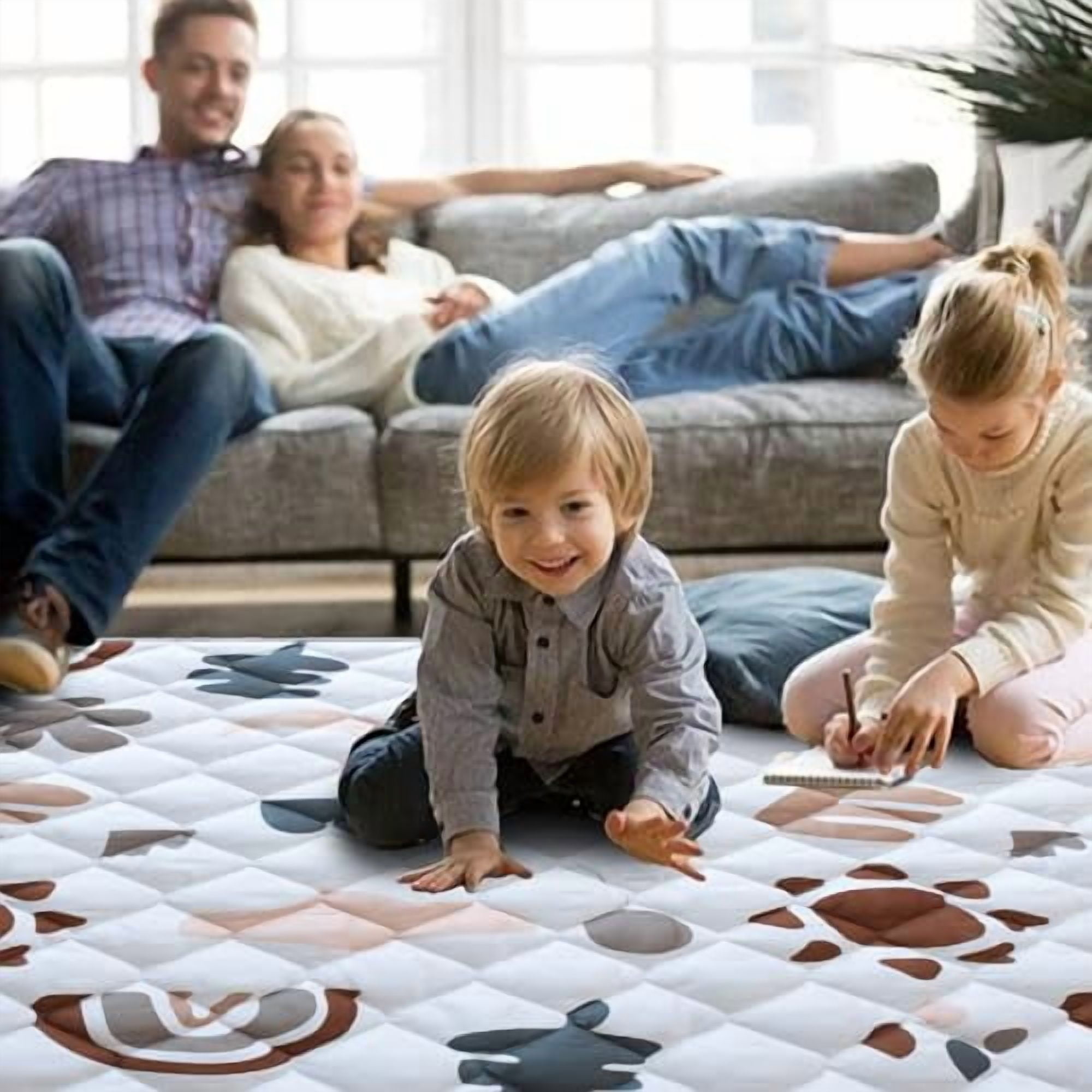 Baby Play Mats for Floor 50"x50" Play Mat for Playpen Thicken Soft Premium Playmats for Babies and Toddlers Machine Washable for Easy Care