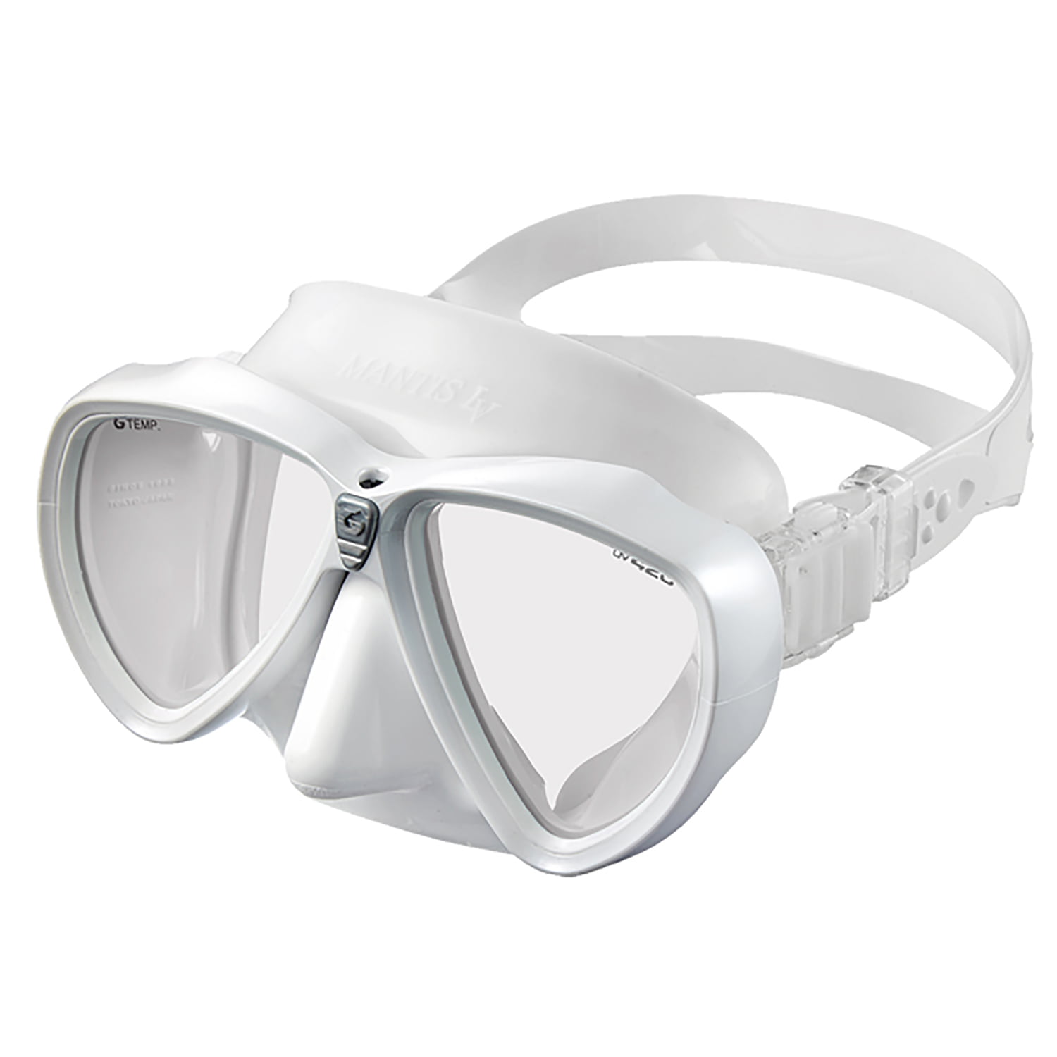 GULL Mantis LV Mask, White silicone w/MT Glass White frame, RX-CUS