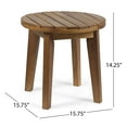 thumbnail image 5 of JERFIT Outdoor Acacia Wood End Table with Slat Design, Teak Finish Small Patio Side Table for Porch, Poolside, Garden, 5 of 9