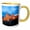 Yellow/White, variant on 3drose, Spain, Segovia. Alcazar Castle at Sunset., 11oz Two-tone Black Mug