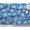 thumbnail image 2 of Soimoi Blue Heavy Canvas Fabric Leaves & Periwinkle Floral Printed Fabric 1 Yard 58 Inch Wide, 2 of 3