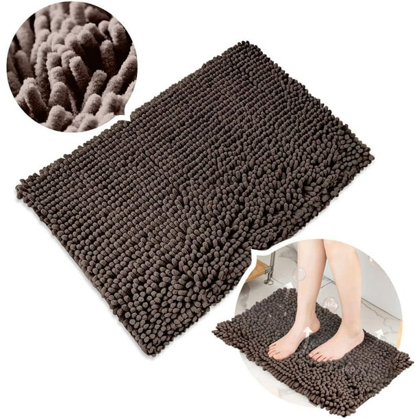 Sophie & Panda Soft Chenille Bath Mat with Rubber Backing Enjoy