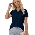 thumbnail image 6 of Women's Polo Shirts Cotton 3-Button Short Sleeve Collared Tops Summer Cool Shirt Uniform Casual Shirts, 6 of 6
