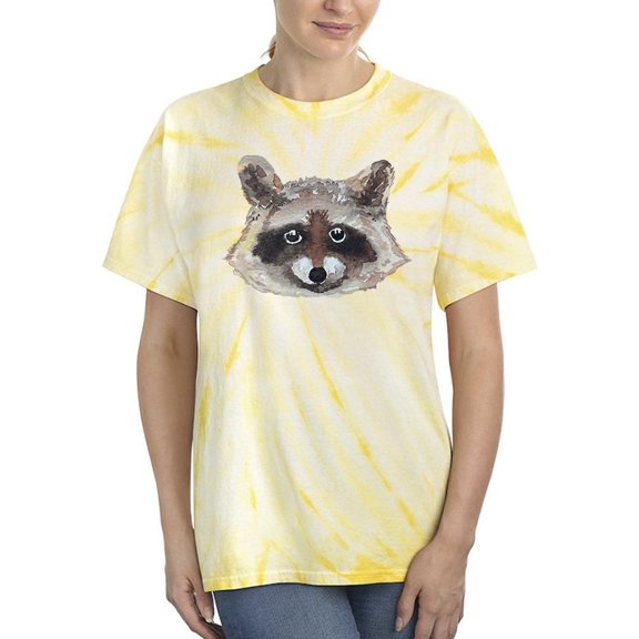 Watercolor Raccoon Face Tie Dye Cyclone Women -Image by Shutterstock, Female Medium