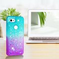 thumbnail image 6 of FIEWESEY For Google Pixel 3 XL Lite Phone Case Glitter Case Sparkle Glitter Flowing Liquid Quicksand with Shiny Bling Diamond Women Girls Cute Phone Case For for Google Pixel 3 XL Lite - Green+Purple, 6 of 6