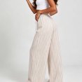 thumbnail image 3 of ClodeEU Women's Striped Elastic Waist Wide Leg Pants, Casual Loose Breathable Trousers ,Women's Plus M, 3 of 5