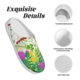 thumbnail image 5 of Fotbe Plants and Insects Pattern Women's Fuzzy Curly Fur Memory Foam Loafer Slippers Indoor Outdoor Slippers Winter Home Shoes-44/45, 5 of 7