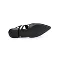 thumbnail image 5 of BLISSFUL STEP Women's Buckle Decor Pointed Toe Slingback Mules Black 5, 5 of 8