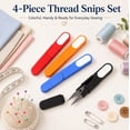 thumbnail image 7 of 4 Pack Small Scissors with Safety Covers, Craft Scissors for Yarn, Sewing and Cross Stitch, TIKA, 7 of 7