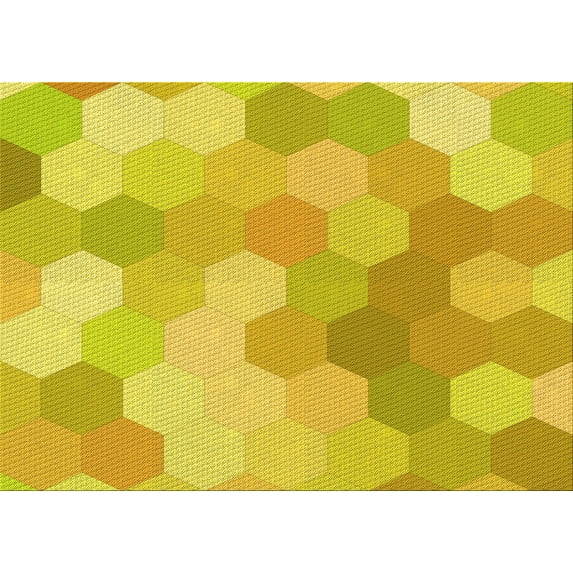Ahgly Company Indoor Rectangle Patterned Golden Yellow Area Rugs, 4' x 6'