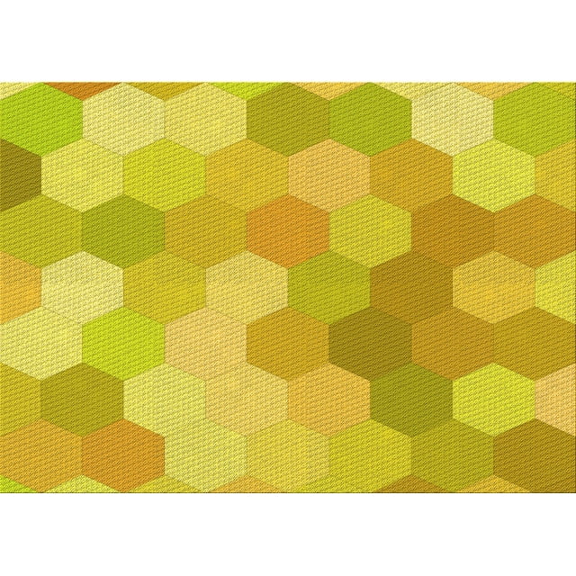 Ahgly Company Machine Washable Indoor Rectangle Transitional Golden Yellow Area Rugs, 3' x 5'