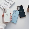 thumbnail image 3 of Compatible with Samsung Galaxy A52/A52S Case for Women Girls, Cute Love Heart Pattern Electroplated Design Soft Slim TPU Protective Bumper Cover for Samsung Galaxy A52/A52S-Blue, 3 of 7