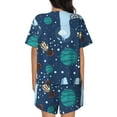 thumbnail image 3 of Picia Alpaca Astronaut in Space Pajamas Sets for Women Soft Short-Sleeved Pjs with Lounge Shorts Two Piece Sleepwear-4X-Large, 3 of 9