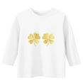 thumbnail image 4 of Blusas y camisas de manga larga y cuello redondo para niños con estampado del Día de San Patricio, manga 3/4/cuello redondo tres cuartos, parte inferior y superior para niños, parte superior de poliés, 4 of 4