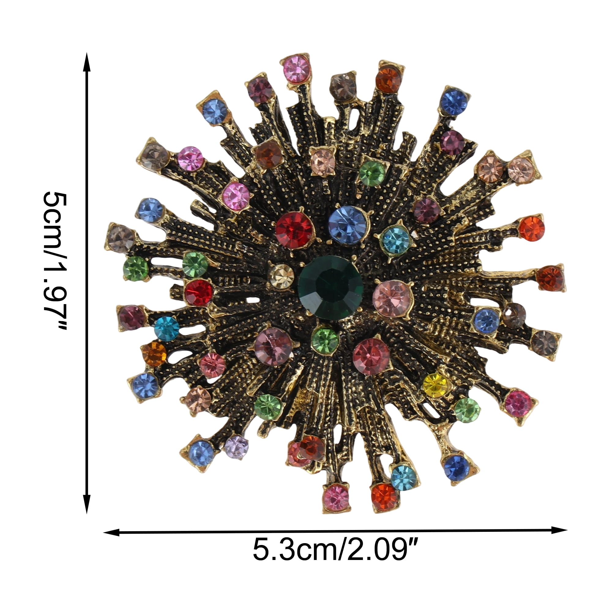 Unique Bargains Colorful Snowflake Rhinestone Brooch for Coats Jackets Dresses