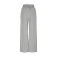 thumbnail image 6 of SYMOID Womens Soft Stretch Wide-Leg Pants - Polyester Spandex Blend, Elastic Drawstring Waist, Gray - Casual Chic for Daily Errands,Size XL, 6 of 7