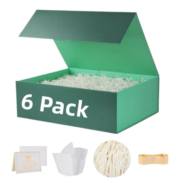 Caja de Regalo UoeRing Verde 6 Unidades 29.2x20.3x10.2 cm con Accesorios
