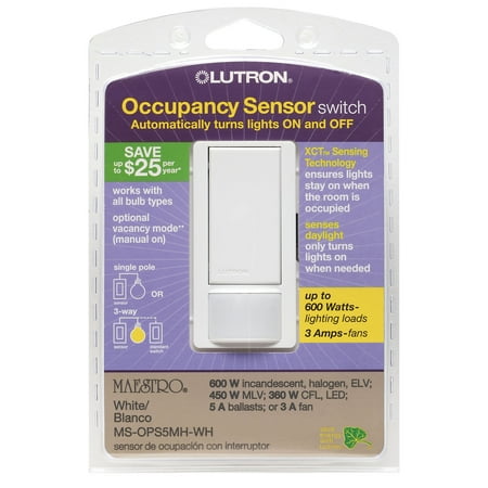 Lutron MS-OPS5MH-WH White Occupancy Sensor Switch (Best Occupancy Sensor Light Switch)