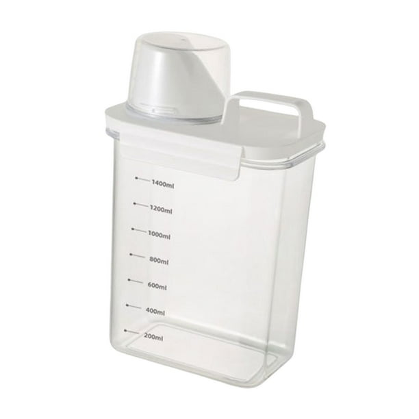 Dispensador de detergente líquido para ropa, barril de detergente en polvo multiusos hermético 1800ML