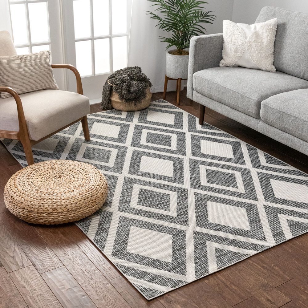 Well Woven Portland Sisal Brito Modern Bold Grey 3'11" x 5'3" Flatweave