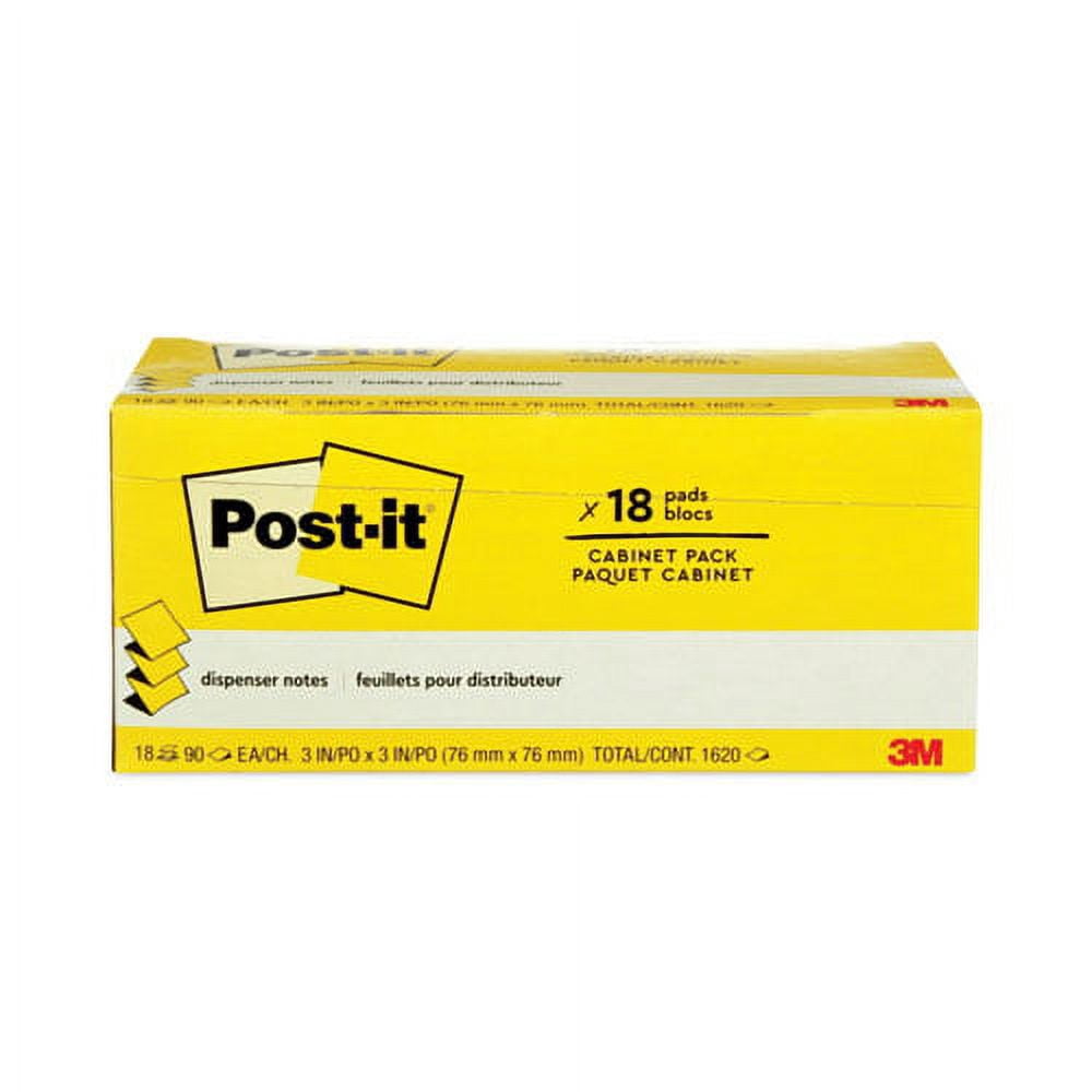 Original Canary Yellow Pop-up Refill Cabinet Pack, 3" x 3", Canary Yellow, 90 Sheets/Pad, 18 Pads/Pack | Bundle of 2 Packs
