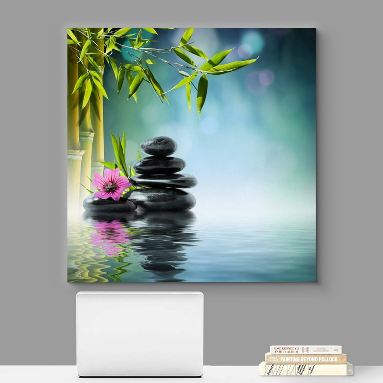 wall26 Canvas Print Wall Art Zen Stone Stack on Water with
