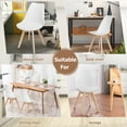 thumbnail image 5 of Costway Set of 4 Dining Chair Mid Century Modern Shell PU Seat w/ Wood Leg-White, 5 of 11
