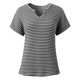 thumbnail image 4 of Camiseta elegante informal de manga corta y cuello en V a rayas para mujer - Blusa holgada de verano, poliéster - Adecuada para el trabajo/citas - Tallas estadounidenses 4-20, 4 of 8
