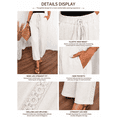 thumbnail image 5 of DOKOTOO Womens Casual Lace Trim Pants Elastic High Waist Drawstring Straight Leg Pants Loose Lounge Pants Trousers with Pockets, 5 of 9