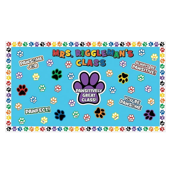 Paw Print Bulletin Board Set - Educational - 20 Pieces