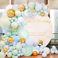 thumbnail image 2 of Kits de guirnaldas de globos azules - Decoraciones para baby shower de niño, 124 globos de látex de macarrón azul, globo de confeti, tira de guirnalda de globos para decoraciones de fiesta de cumplea JAMW Sencillez, 2 of 5