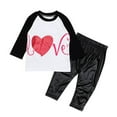 thumbnail image 3 of Odeerbi Baby Girls Boys Clothes Baby Outfits Shirts Sets Infant Letter Print Valentine Tops Chaparajos Pants Set, 3 of 9