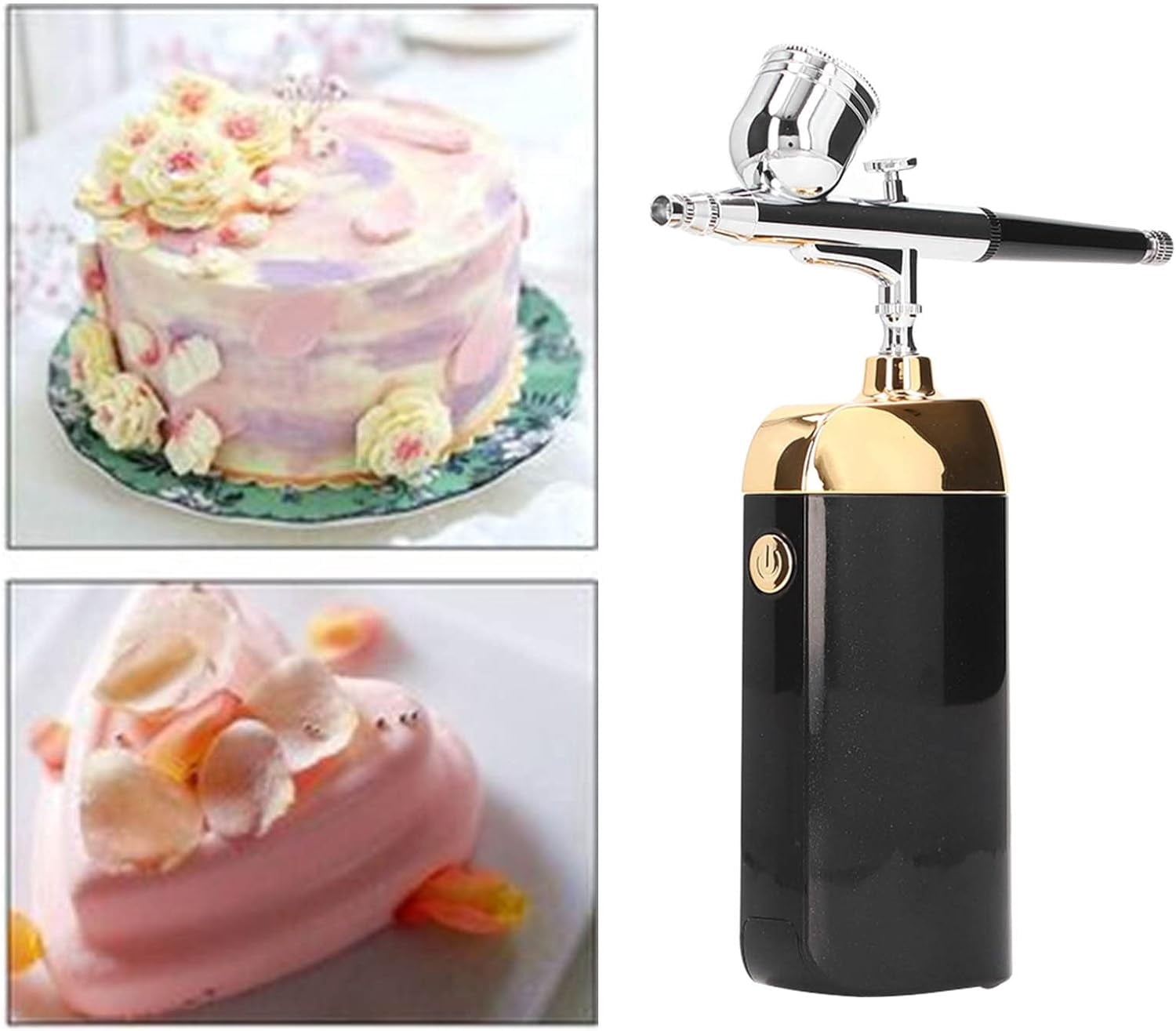 Oxygen Facial Portable Airbrush, Facial Mist Sprayer Facial Mister Device Mini Airbrush Kit Facial Mister for Cake Decoration(Black)