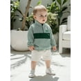 thumbnail image 5 of BemeyourBBs Toddler Boy Shirt Golf Embroidery Striped Half Zipper Long Sleeve Tops, 5 of 9