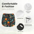 thumbnail image 4 of Gukieu Autumn with Pumpkins Print Women's Sports Shorts with Drawstring Elastic Waistband for Running, Yoga, Fitness-Large, 4 of 7
