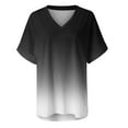 thumbnail image 4 of Tdoqot Womens Tops Trendy- Summer V-Neck Short Sleeve Loose Fit Casual T Shirts Black Size L, 4 of 4