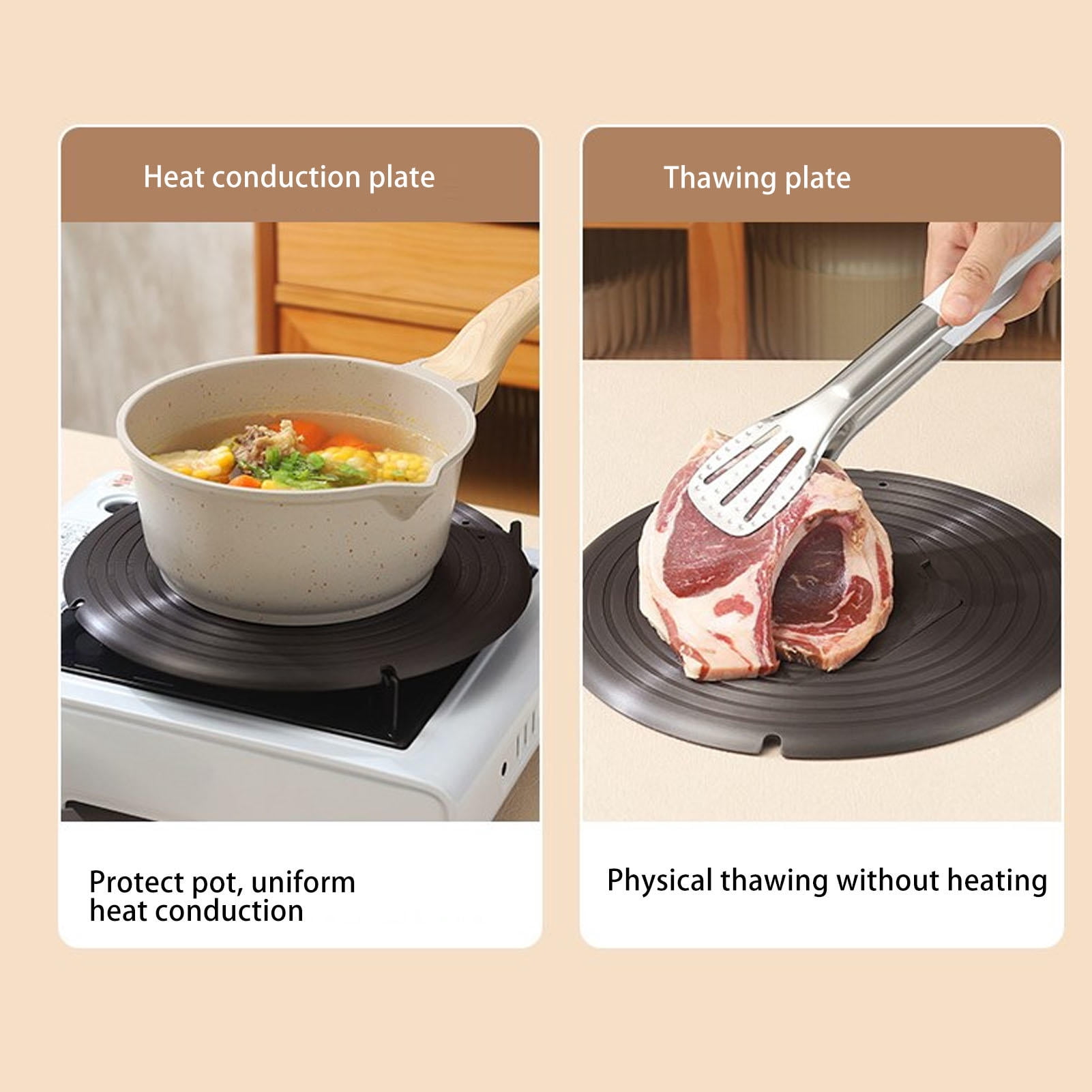 BIMZUC 10.6” Detachable Heat Diffuser Plate – Rapid Thawing, Heat‑Insulation, Multi‑Stove Compatible, Protects Pots & Gas Stoves
