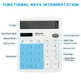 thumbnail image 3 of Uxcell Desk Calculator, 12 Digits Large LCD Display Electronic Calculator Solar Battery Dual Power, White, 3 of 6