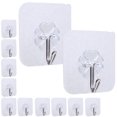 thumbnail image 1 of Jinsinto 12x Transparent Waterproof Adhesive Hooks Suitable for Living Room Bathroom Kitchen, 1 of 5