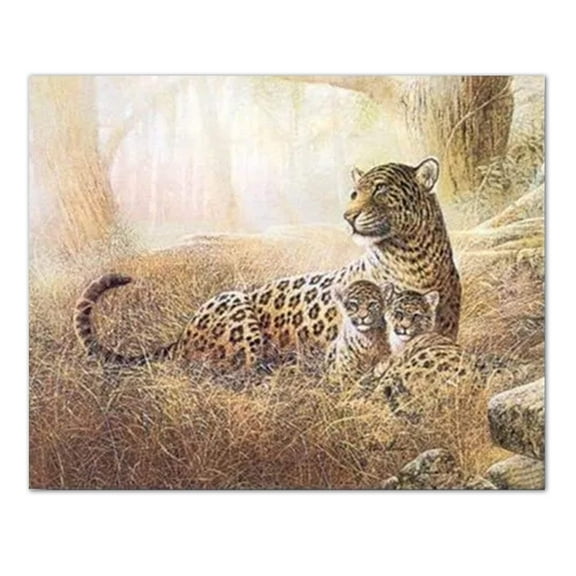 Tropical Leopard Cat Family Wall Picture Art Print