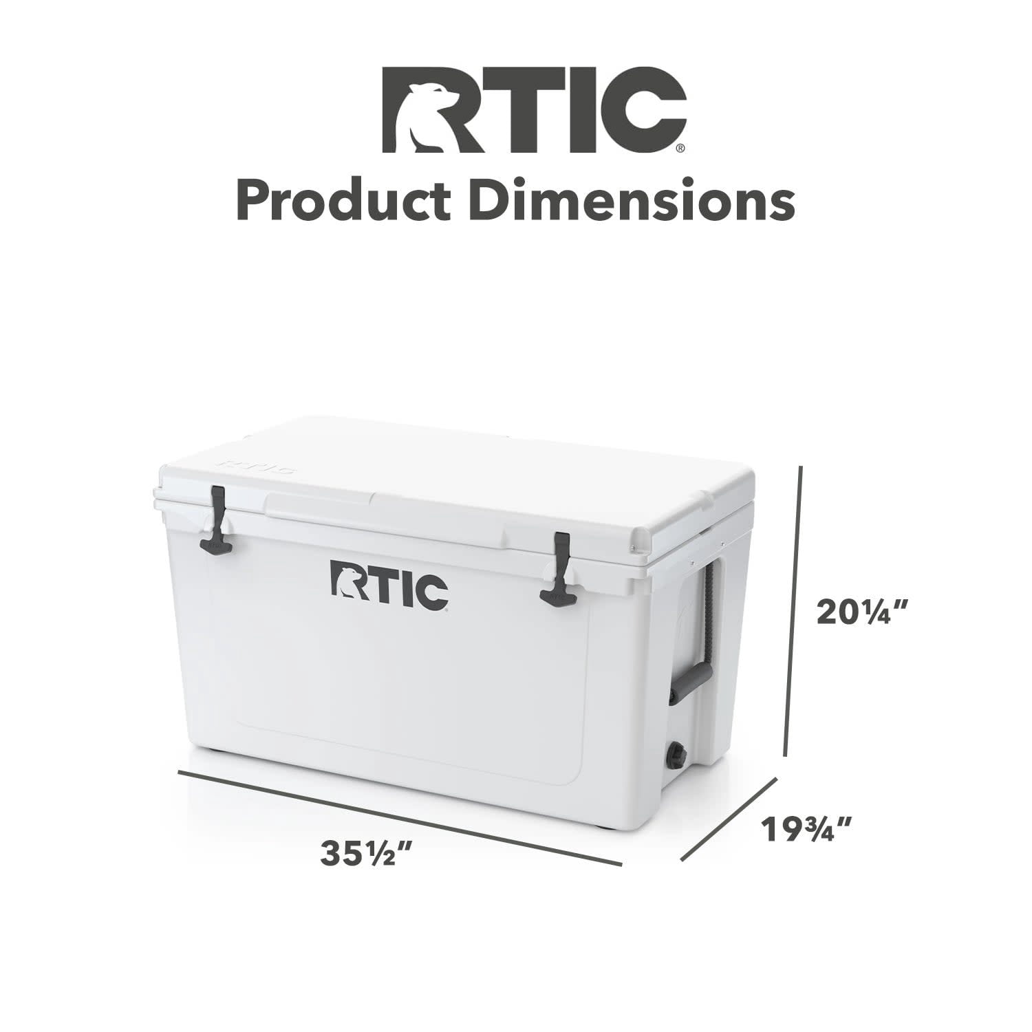 RTIC 110 QT Ultra-Tough Rotomolded Hard-Sided Ice Chest Cooler, Fits 130 Cans, White