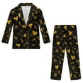 thumbnail image 4 of Xoenoiee Golden Heart Love Arrow Print Suit for Boys Formal Wedding Dress Kids Boy Suits Valentine's Day Birthday Party Homecoming Outfit Jacket and Pants Set, 9-10 Years, 4 of 7
