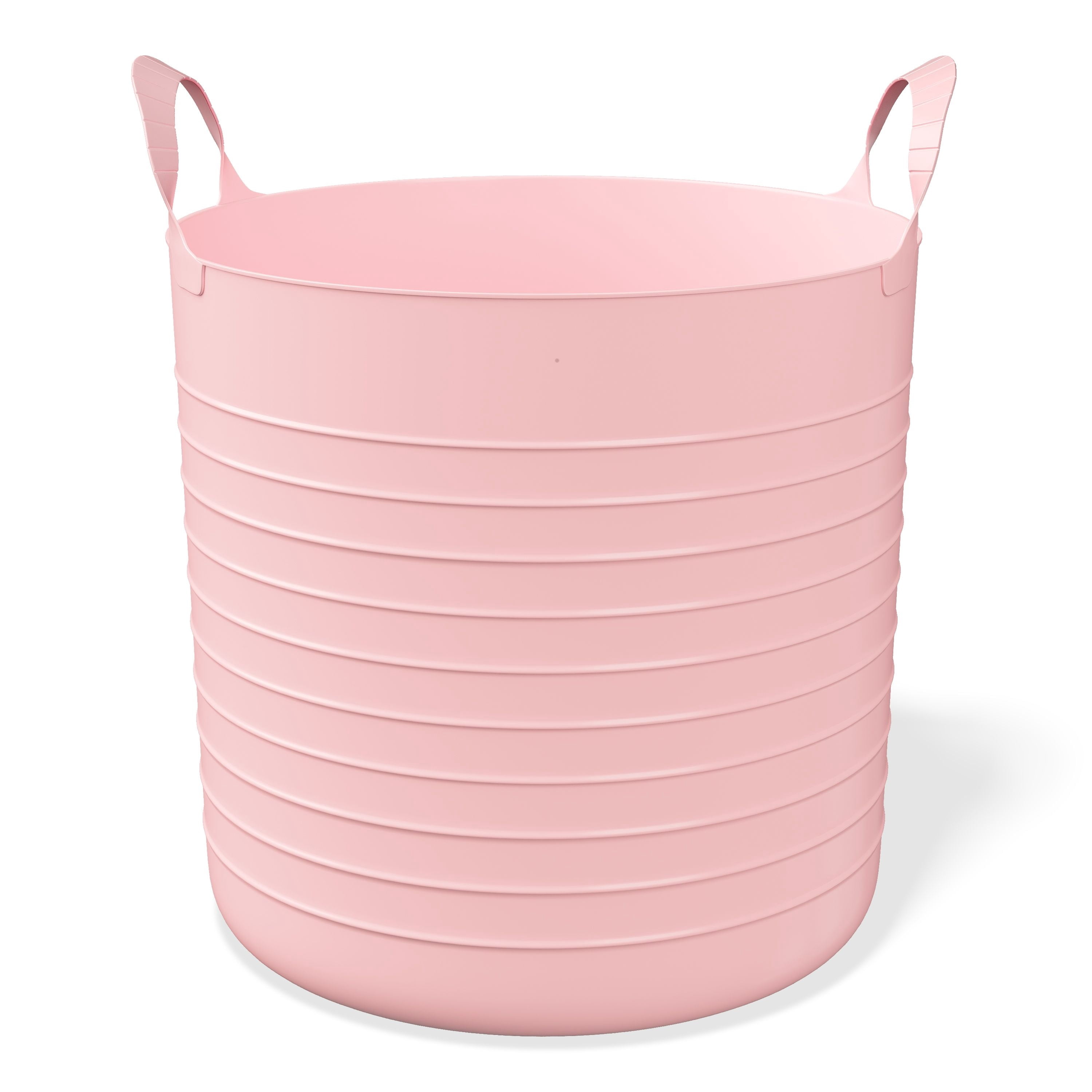 Mainstays Kids 10 Gallon Large Plastic Pink Flex Storage Baskets, 4 Pack