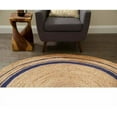 thumbnail image 2 of Handmade Braided Natural Jute with Blue Boundary Design Round Rugs Size 8 x 8 Feet Round, 2 of 3